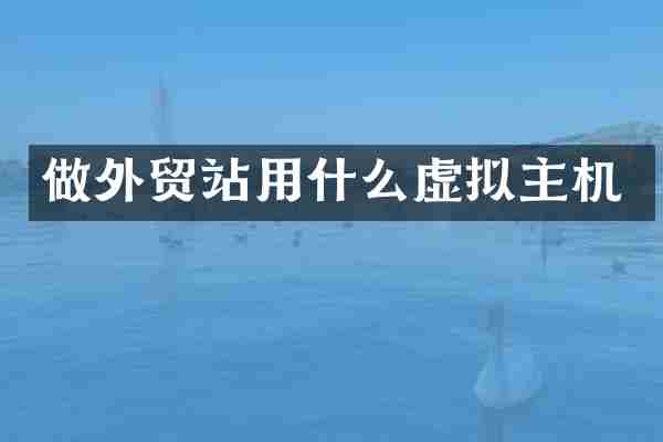 做外贸站用什么虚拟主机