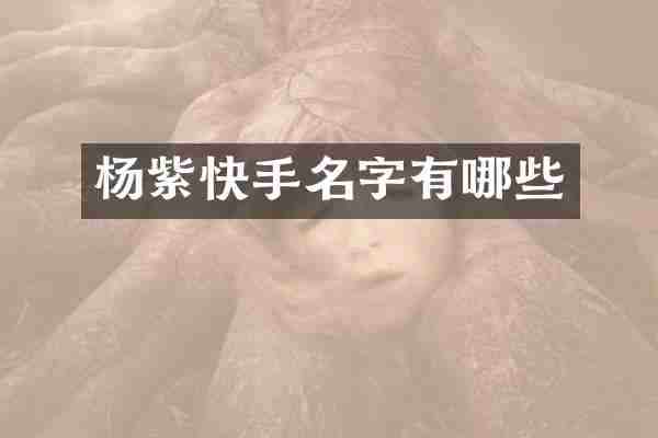 杨紫快手名字有哪些