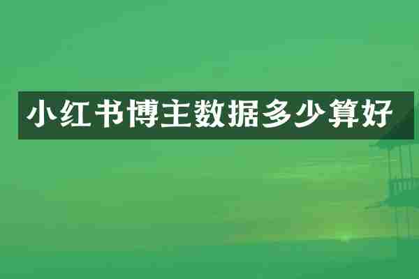 小红书博主数据多少算好