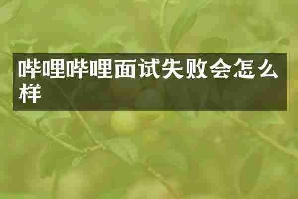 哔哩哔哩面试失败会怎么样