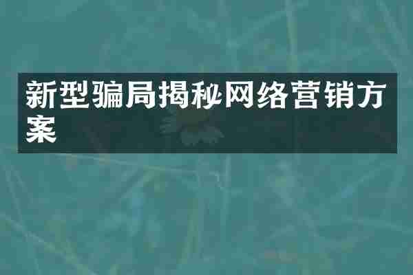 新型骗局揭秘网络营销方案