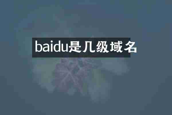 baidu是几级域名