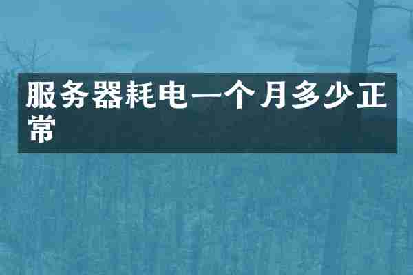 服务器耗电一个月多少正常
