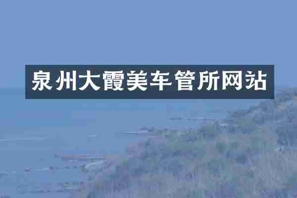 泉州大霞美车管所网站