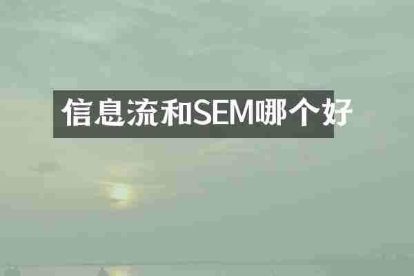 信息流和SEM哪个好