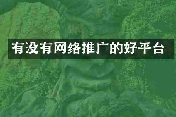 有没有网络推广的好平台