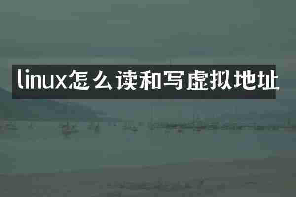 linux怎么读和写虚拟地址