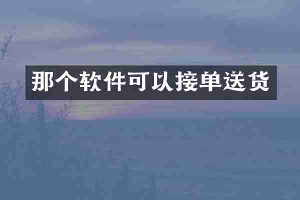 那个软件可以接单送货