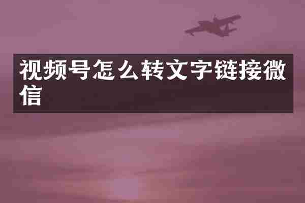 视频号怎么转文字链接微信