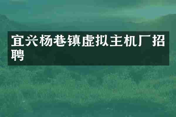 宜兴杨巷镇虚拟主机厂招聘