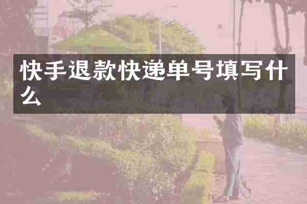 快手退款快递单号填写什么