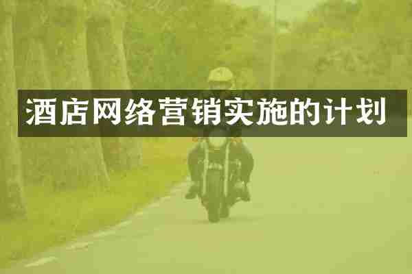 酒店网络营销实施的计划