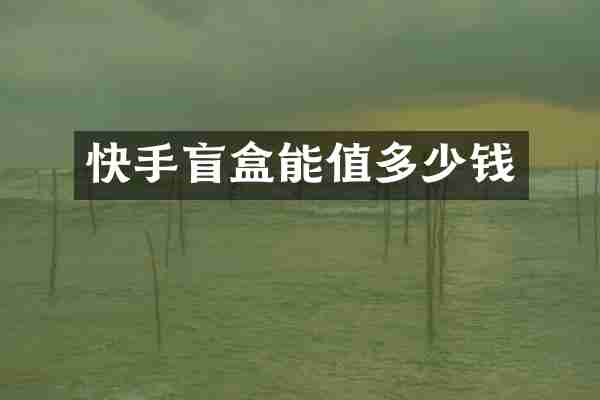 快手盲盒能值多少钱