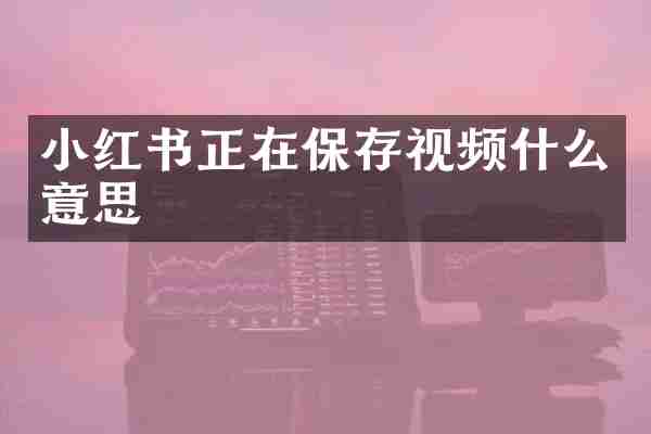 小红书正在保存视频什么意思