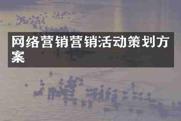 网络营销营销活动策划方案
