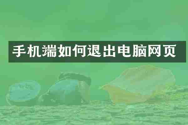 手机端如何退出电脑网页