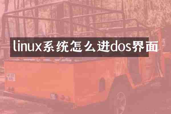 linux系统怎么进dos界面