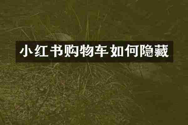 小红书购物车如何隐藏
