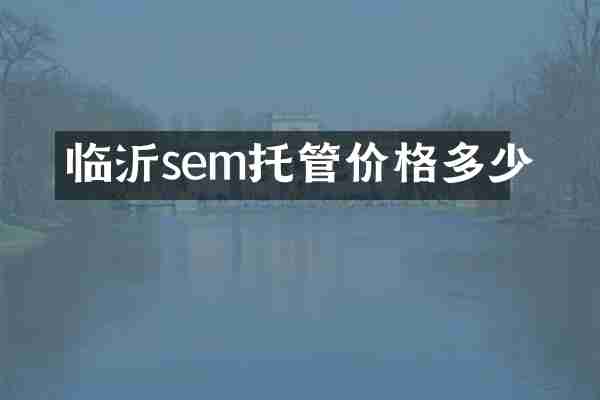 临沂sem托管价格多少