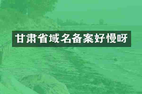 甘肃省域名备案好慢呀