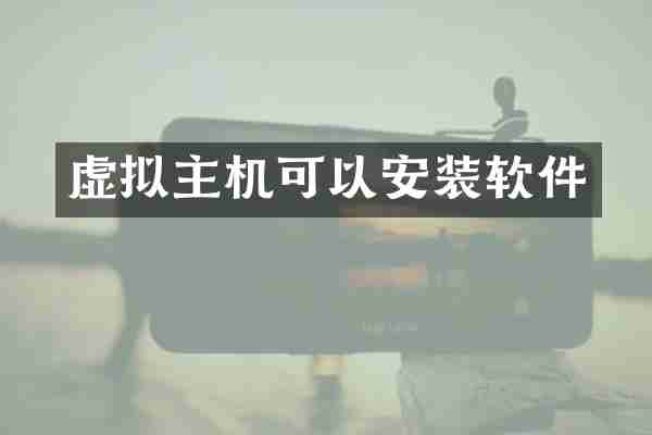 虚拟主机可以安装软件