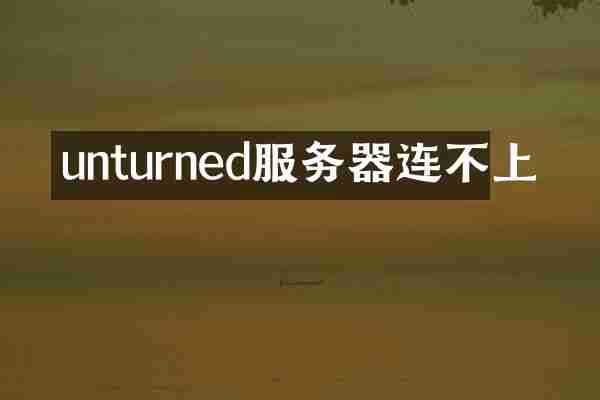 unturned服务器连不上