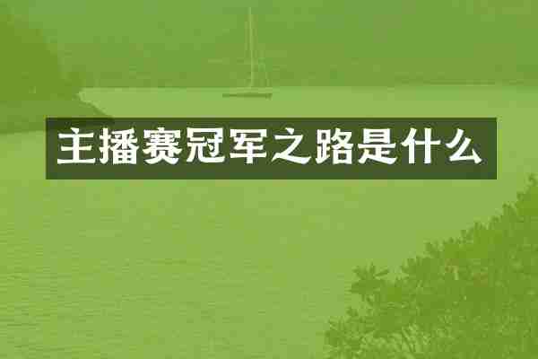 主播赛冠军之路是什么