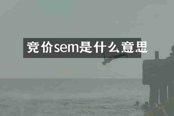 竞价sem是什么意思