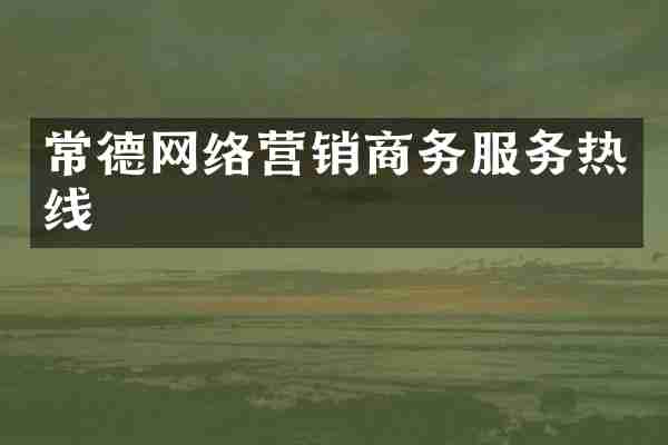常德网络营销商务服务热线