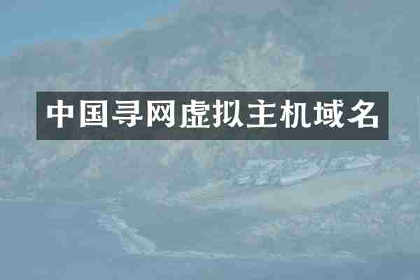 中国寻网虚拟主机域名