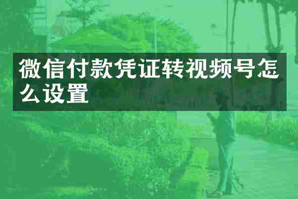 微信付款凭证转视频号怎么设置