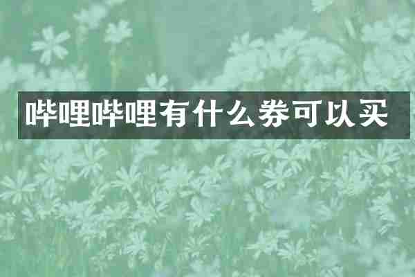 哔哩哔哩有什么券可以买