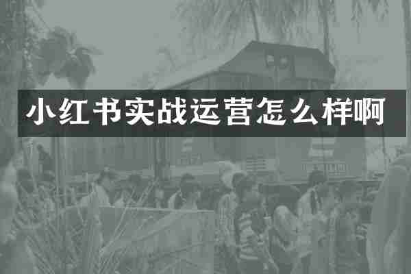 小红书实战运营怎么样啊