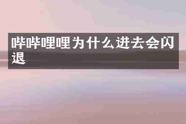 哔哔哩哩为什么进去会闪退