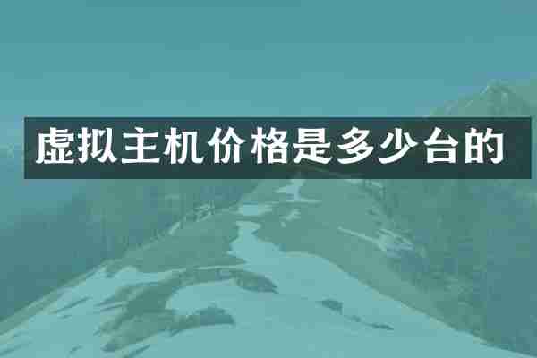 虚拟主机价格是多少台的