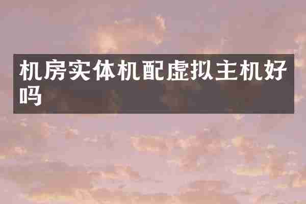 机房实体机配虚拟主机好吗
