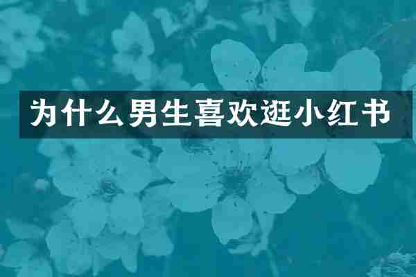 为什么男生喜欢逛小红书