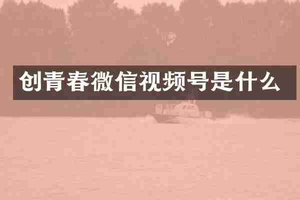 创青春微信视频号是什么