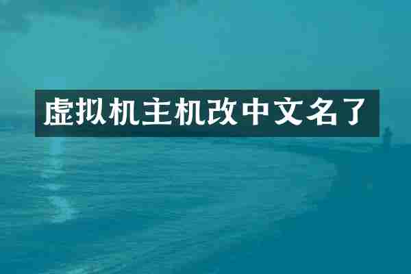 虚拟机主机改中文名了