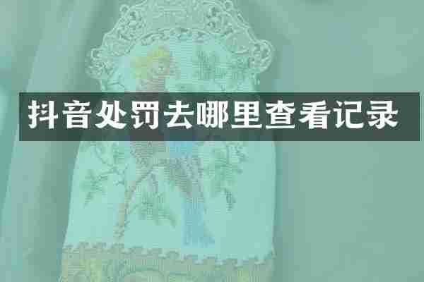 抖音处罚去哪里查看记录