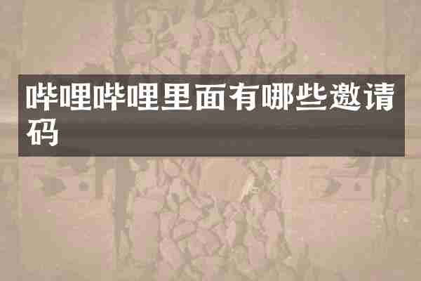 哔哩哔哩里面有哪些邀请码