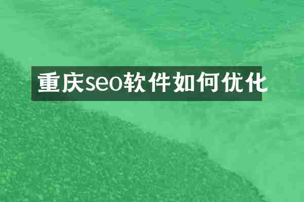 重庆seo软件如何优化