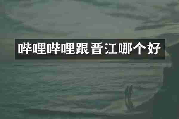哔哩哔哩跟晋江哪个好