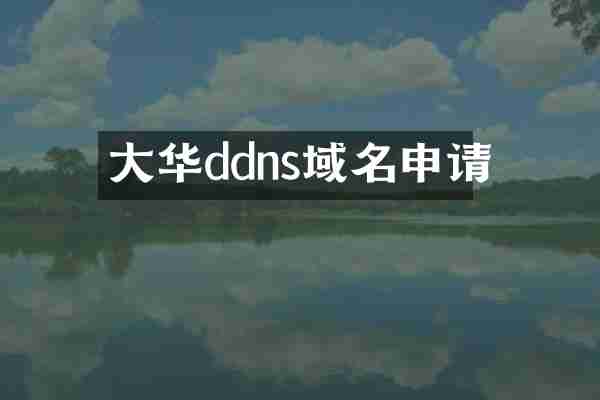 大华ddns域名申请