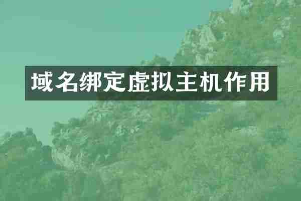 域名绑定虚拟主机作用