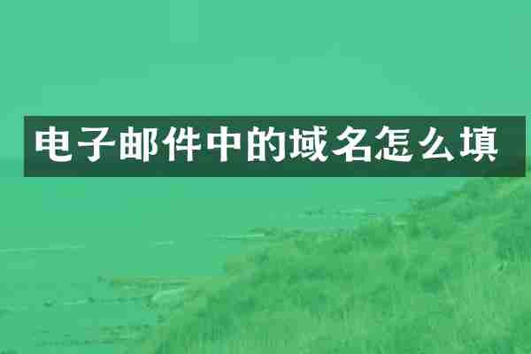 电子邮件中的域名怎么填