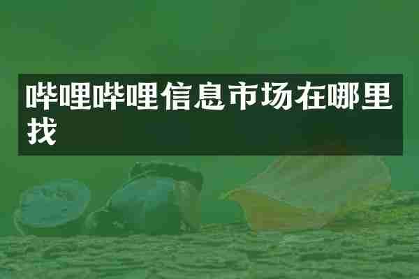 哔哩哔哩信息市场在哪里找