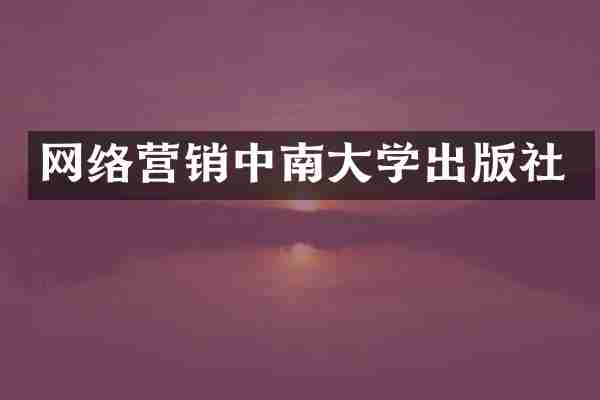 网络营销中南大学出版社