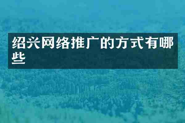 绍兴网络推广的方式有哪些