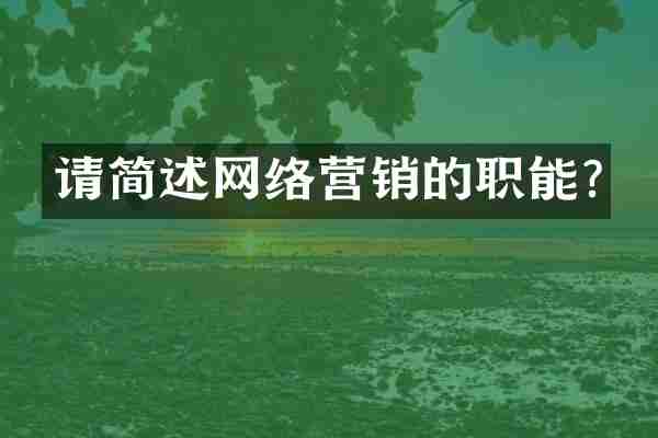 请简述网络营销的职能?